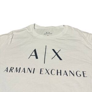 Armani Exchange White Tee with Navy A|X Logo